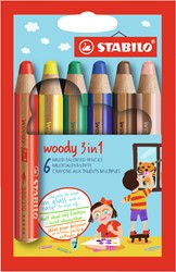 Kleurpotloden STABILO Woody 8806 etui à 6 kleuren