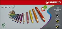 Kleurpotloden STABILO 880 woody 3 in 1 Arty incl puntenslijper en penseel assorti etui  à 18 stuks-3