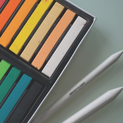 Pastelkrijt Derwent Academy zacht blister à 12 stuks assorti-2
