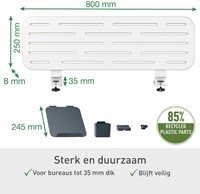 Bureau ophangbord Leitz Ergo met laptophouder-2