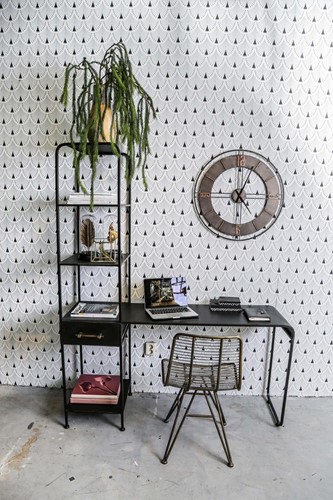 PTMD Jago metalen bureau met kast zwart-2