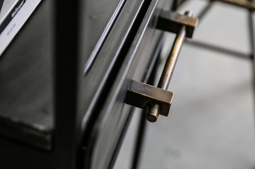 PTMD Jago metalen bureau met kast zwart-3