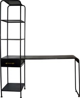 PTMD Jago metalen bureau met kast zwart