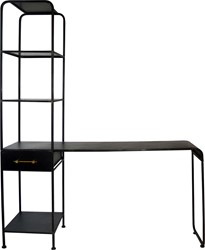 PTMD Jago metalen bureau met kast zwart