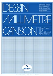Millimeterblok Canson A3 blauw 50 vel