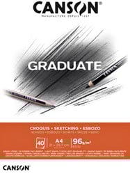 Schetsboek Canson Graduate Croquis A4 96gr 40 vel