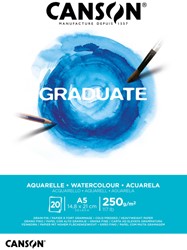 Aquarelblok Canson Graduate A5 250gr 20 vel