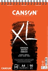 Schetsblok Canson XL Croquuis A4 90gr spiraal 120 vel