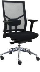Zit-Xpert Work Comfort NEN 1335 zwart mesh-aluminium kruisvoet