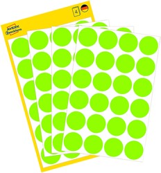 Etiket Avery Zweckform 3174 rond 18mm lichtgroen 96stuks