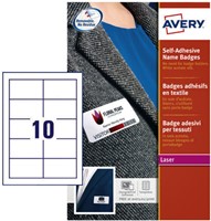 Naambadge etiket Avery L4787-20 80x50mm blauw kader 200stuks