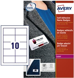 Naambadge etiket Avery L4787-20 80x50mm blauw kader 200stuks