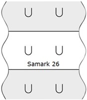 Prijsetiket 12x26mm Sato Samark afneembaar wit