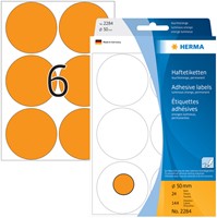 Etiket HERMA 2284 rond 50mm fluor oranje 144 etiketten-2