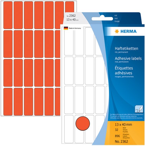 Etiket HERMA 2362 13x40mm rood 896 stuks-2