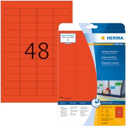 Etiket HERMA 4367 45.7x21.2mm verwijderbaar rood 960stuks