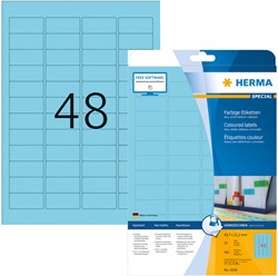Etiket HERMA 4368 45.7x21.2mm verwijderbaar blauw 960stuks