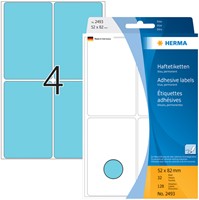 Etiket HERMA 2493 52x82mm blauw 128stuks-2