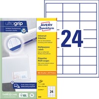 Etiket Avery Zweckform 3658 64.6x33.8mm wit 2400stuks-2