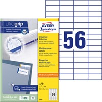 Etiket Avery Zweckform 3668 52.5x21.2mm wit 5600stuks-2