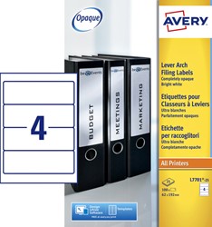 Rugetiket Avery breed 62x192mm zelfklevend wit