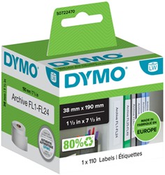 Etiket Dymo 99018 labelwriter 38x190mm ordner smal 110stuks