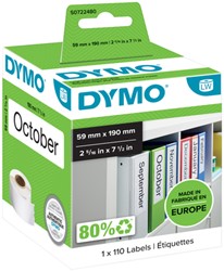 Etiket Dymo 99019 labelwriter 59x190mm ordner breed 110stuk