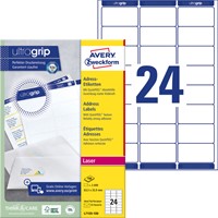 Etiket Avery L7159-100 63.5x33.9mm wit 2400stuks-2