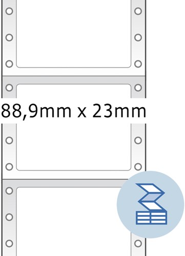 Etiket HERMA 8160 88.9x23mm 1-baans wit 2000stuks-2