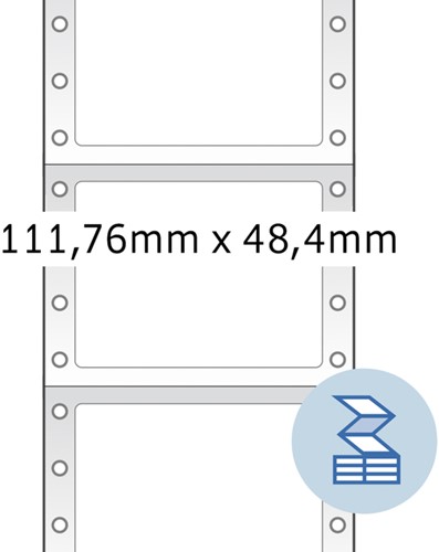 Etiket HERMA 8166 111.7x48.4mm 1-baans wit 2000stuks-2