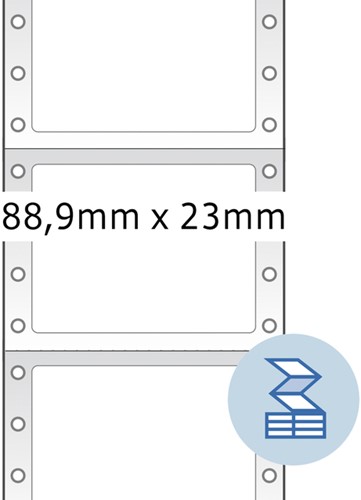 Etiket HERMA 8210 88.9x23Mm 1-baans wit 6000stuks-2