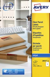 Etiket Avery J8567-25 210x297mm A4 transparant 25stuks