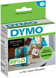 Etiket Dymo 11253 labelwriter 25x25mm verwijderbaar 750stuk
