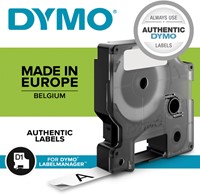 Labeltape Dymo LabelManager D1 polyester 12mm zwart op wit 10 stuks-2