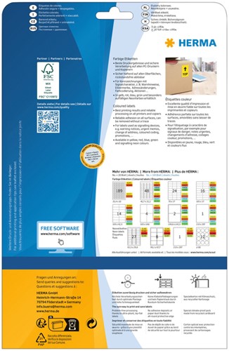 Etiket HERMA 4421 210x297mm verwijderbaar A4 geel 20stuks-2