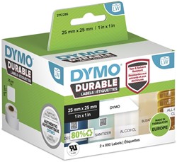 Etiket Dymo LabelWriter industrieel 25x25mm 2 rollen á 850 stuks wit