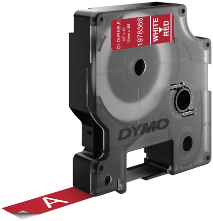 Labeltape Dymo 1978366 12mmx3m wit op rood-3