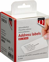 Labeletiket Quantore 99012 36x89mm adres wit 2 rollen