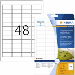 Etiket HERMA 8016 45.7x21.2mm transparant 1200stuks