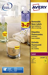 Etiket Avery L7670-25 63.5mm rond neon geel 300stuks
