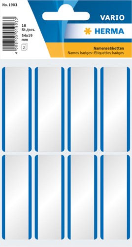 Etiket HERMA 1903 54x19mm naametiket wit blauw zijde 16stuks 1 STUK