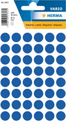 Etiket HERMA 1853 rond 13mm donkerblauw 240 etiketten