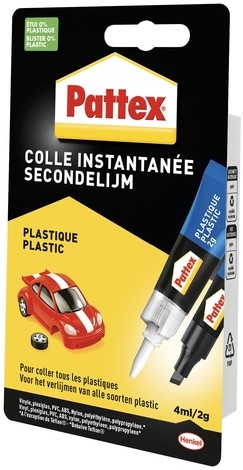 Secondelijm Pattex all plastic tube 2 gram op blister-2