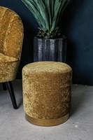 PTMD Senna Gold foot luxury mustard velvet stool-2