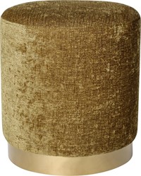 PTMD Senna Gold foot luxury mustard velvet stool