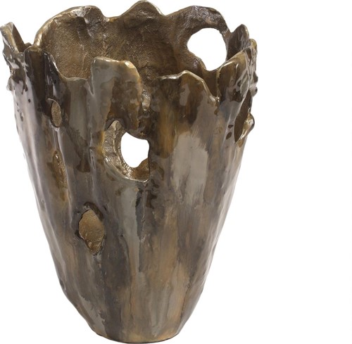 PTMD Bona brown melange deco pot round S