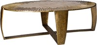 PTMD Ziggy messing koffietafel aluminium ovaal