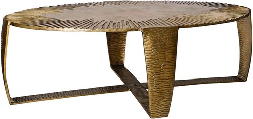 PTMD Ziggy messing koffietafel aluminium ovaal