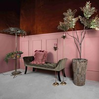 PTMD Risella Gold kandelaar metaal met palm blad S-2