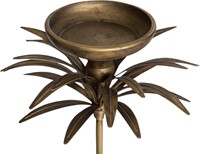 PTMD Risella Gold kandelaar metaal met palm blad S-3